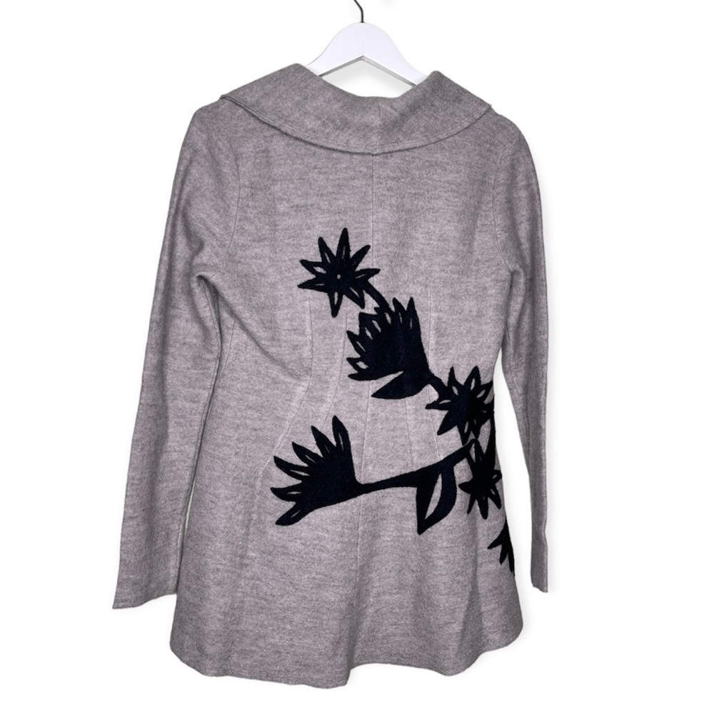 Anthropologie Rosie Neira Women’s 100% Wool Sweater Jacket in Grey Size Small - Picture 2 of 9